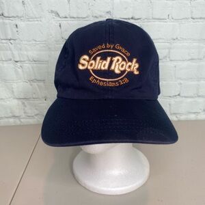 Solid Rock Cafe Hat Cap Snapback Church Ephesians 2:8 Saved By Grace Christian